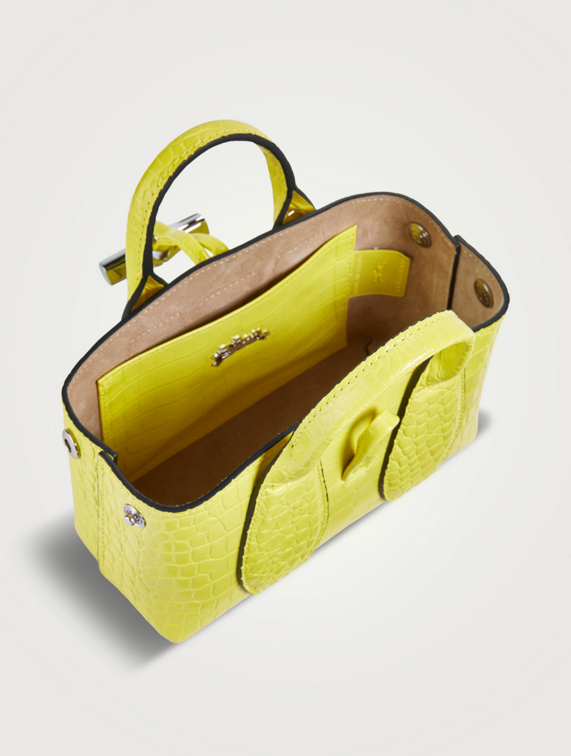 LONGCHAMP XS Roseau CrocEmbossed Leather Top Handle Bag Holt Renfrew