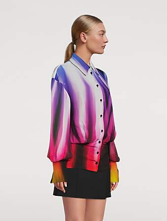 THE ATTICO Marcy Georgette Shirt In Spotlight Print Women's Multi