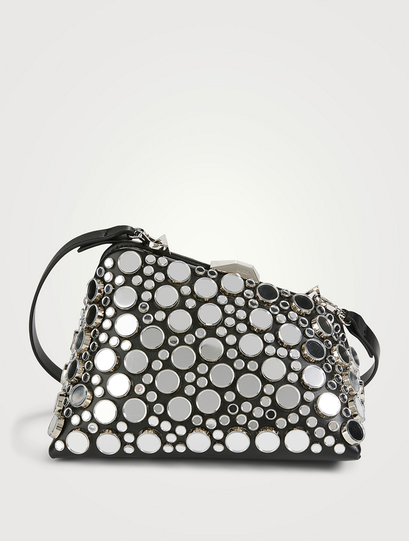 THE ATTICO Midnight Embellished Leather Clutch Women's Black
