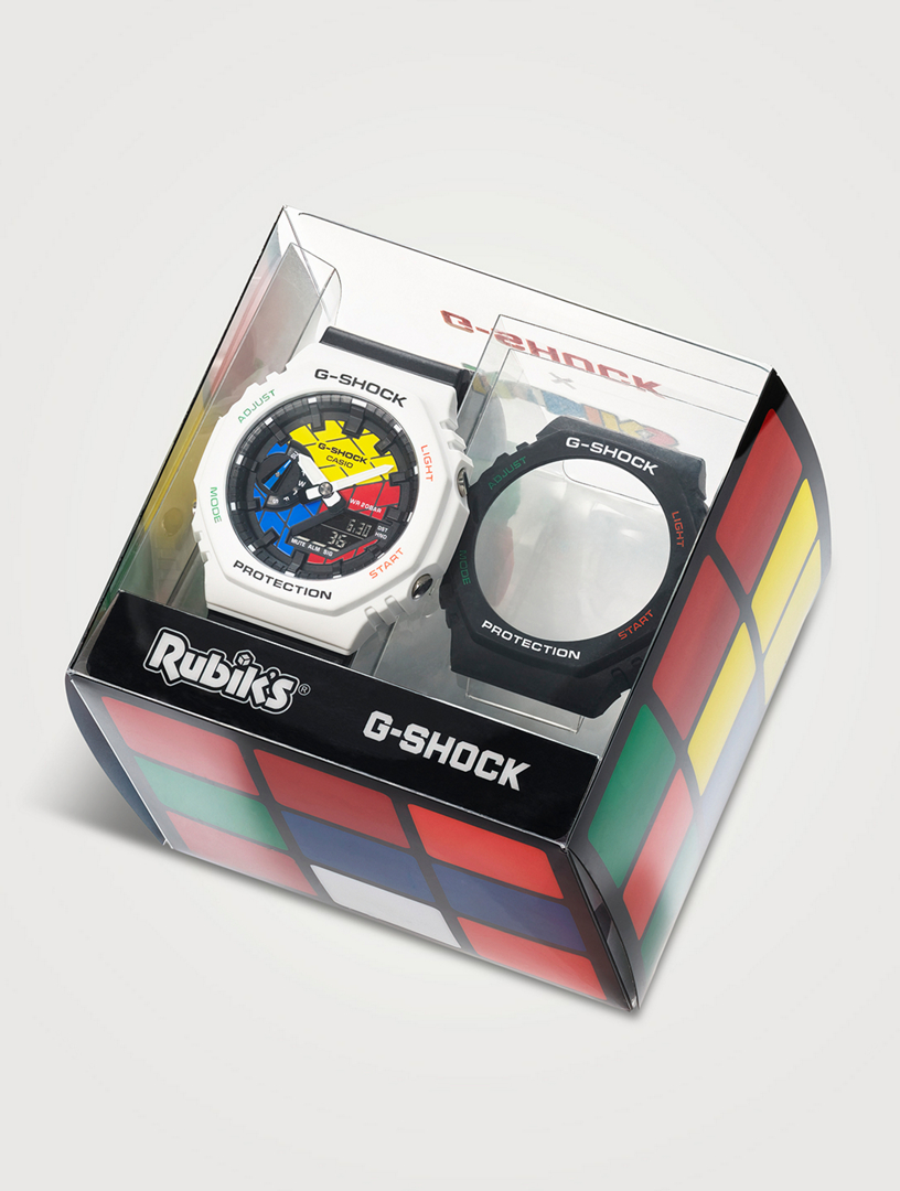 CASIO Montre G Shock Rubiks à bracelet de résine Femmes Blanc