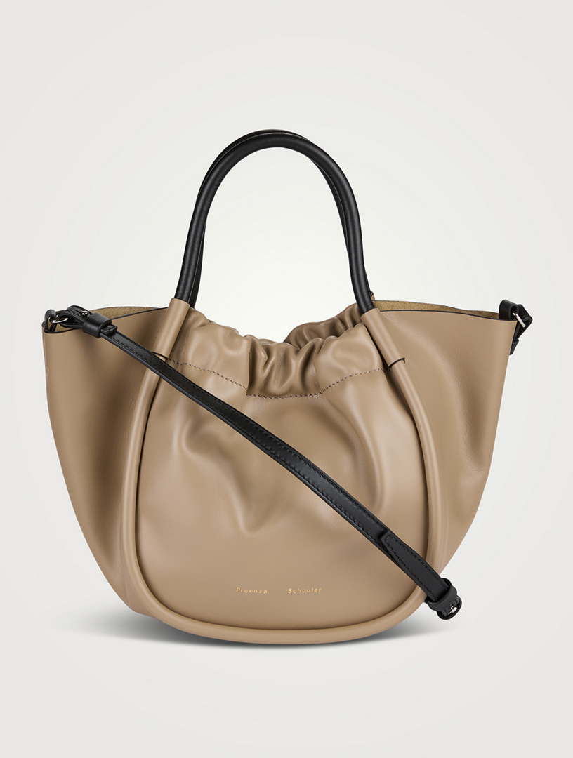PROENZA SCHOULER Small Ruched Leather Tote Bag Women's Beige