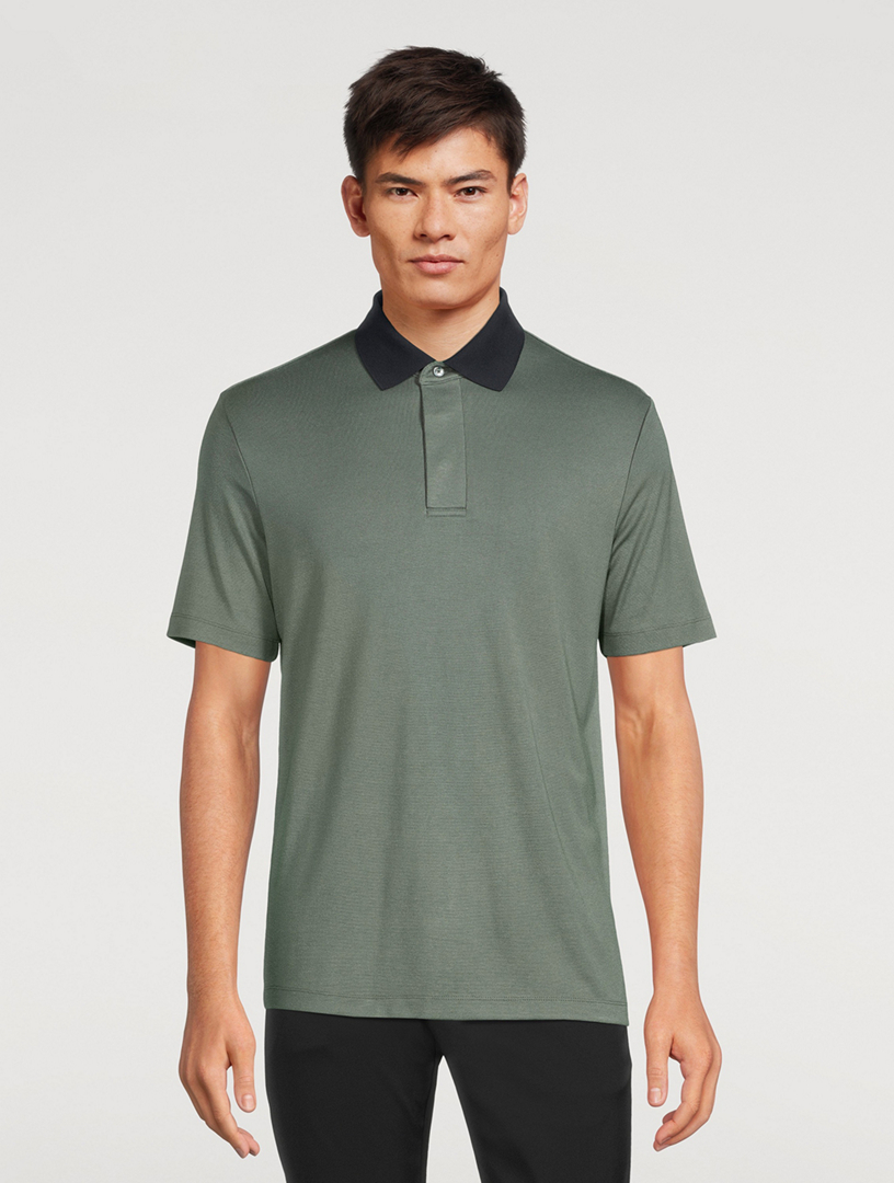 THEORY Modal Jersey Contrast Collar Polo Shirt | Holt Renfrew Canada