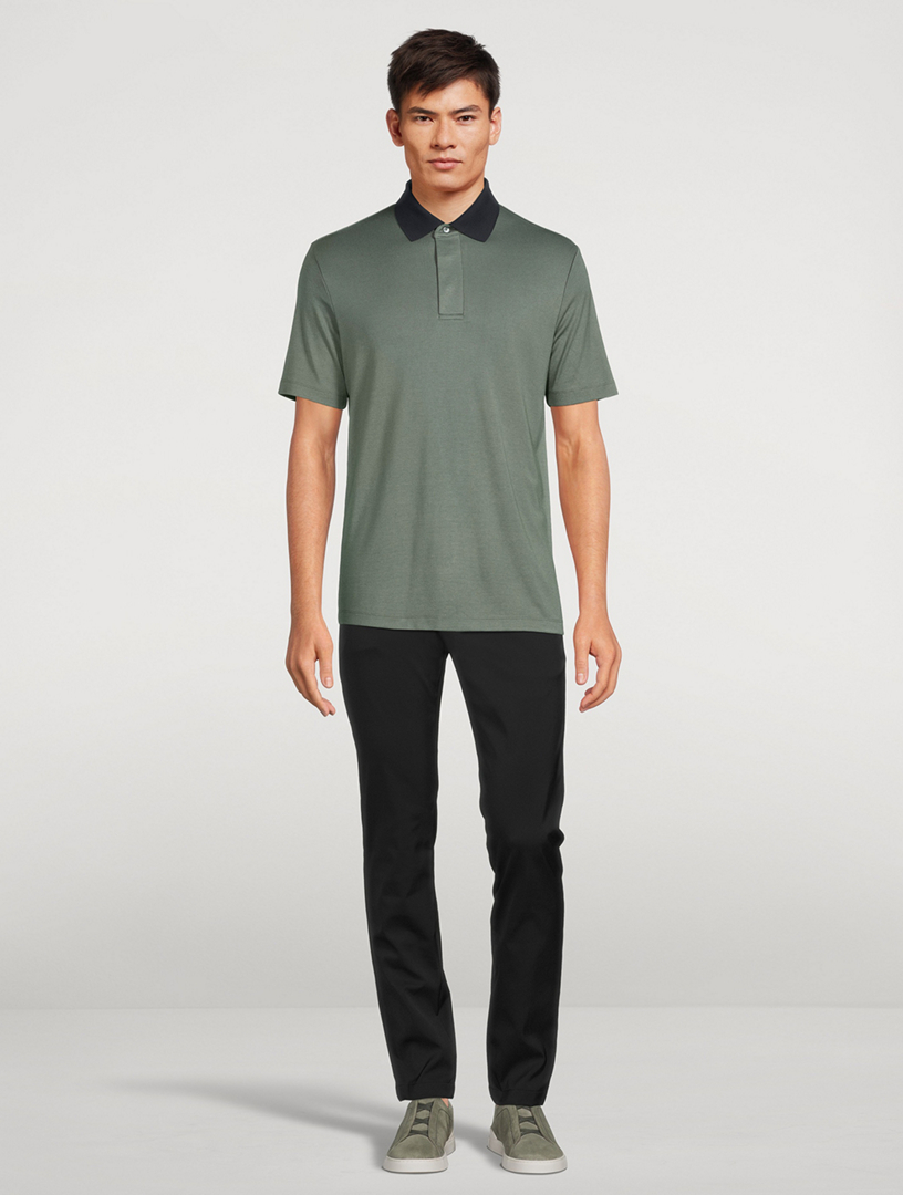 THEORY Modal Jersey Contrast Collar Polo Shirt | Holt Renfrew Canada