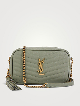 SAINT LAURENT Mini Lou YSL Monogram Leather Camera Bag Women's Green