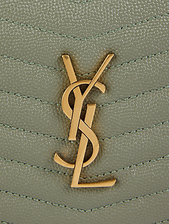 SAINT LAURENT Mini Lou YSL Monogram Leather Camera Bag Women's Green