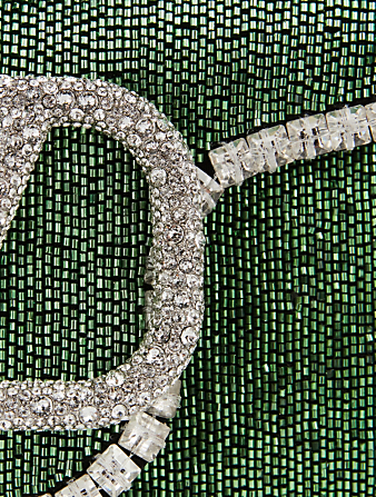 VALENTINO GARAVANI Small Locò Crystal-Embellished Leather Shoulder Bag Women's Green
