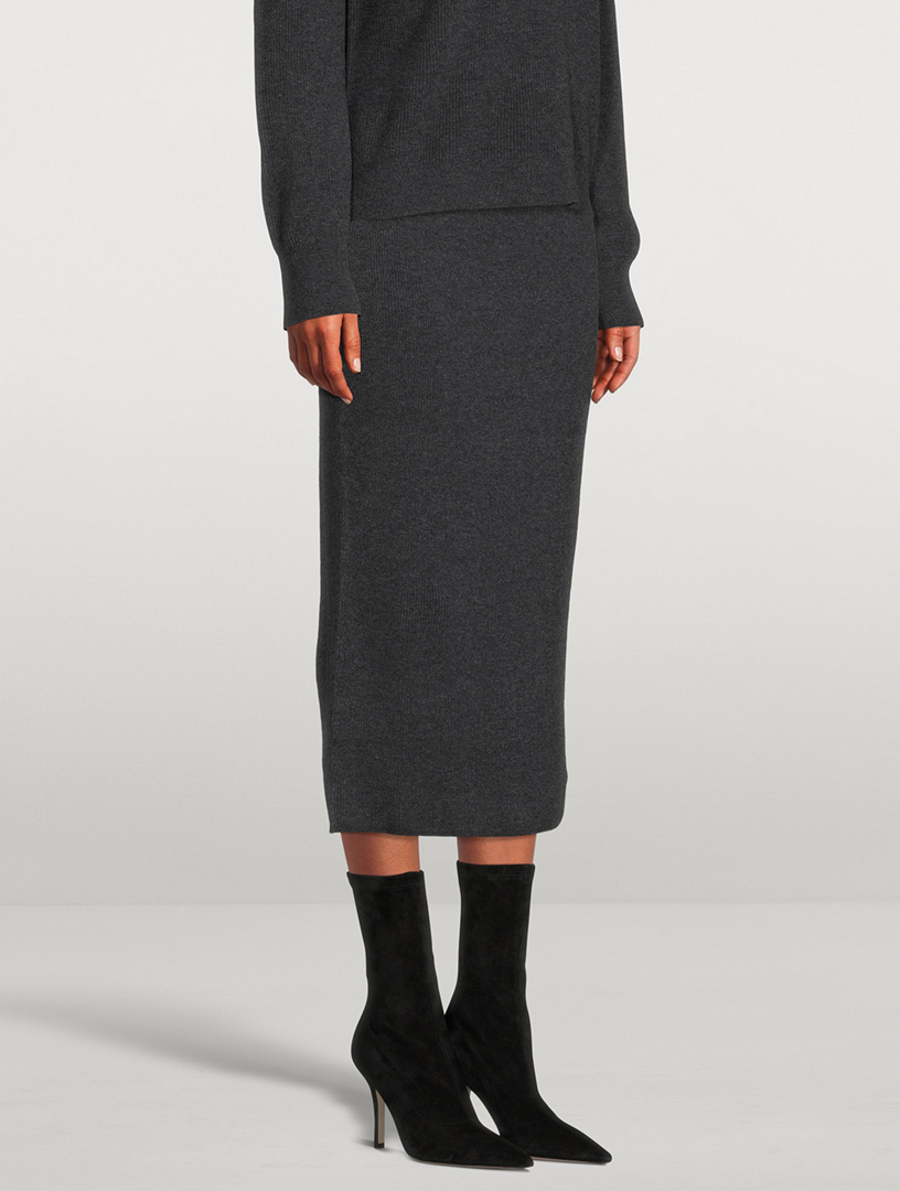 AKRIS PUNTO Wool And Cashmere Pencil Skirt Women's Grey
