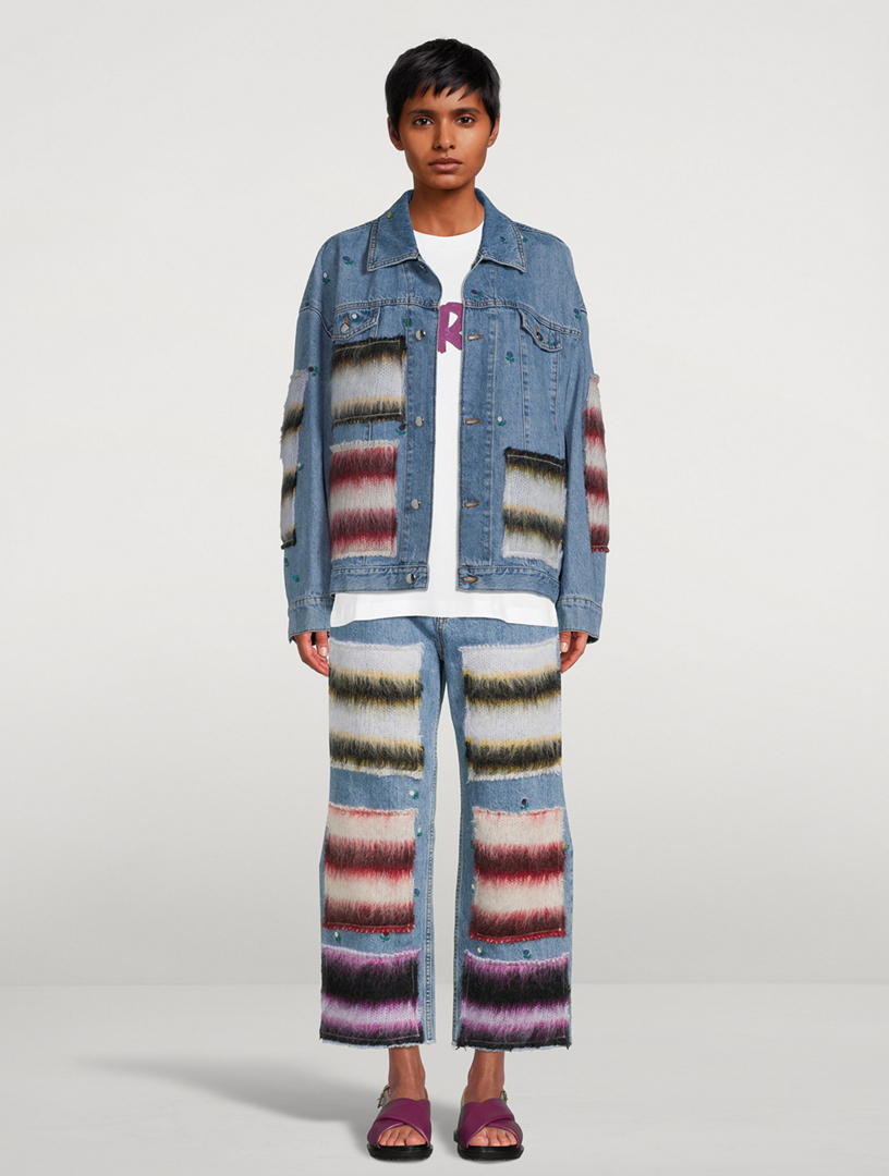 MARNI Denim Jacket With Mohair Patches | Holt Renfrew Canada