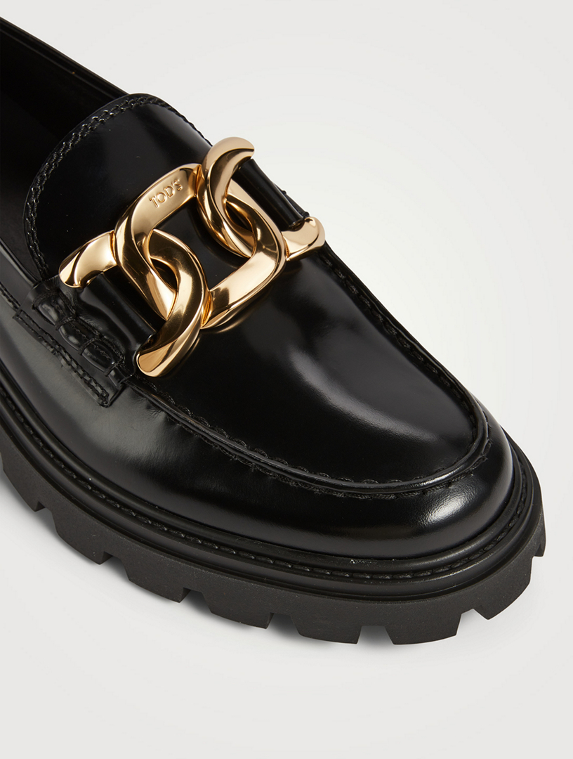 TOD'S Kate Chain Leather Lug Loafers | Holt Renfrew Canada