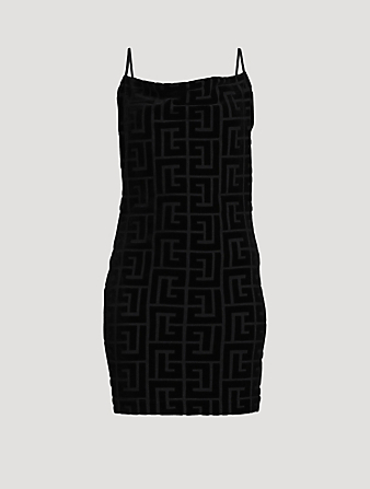 BALMAIN Monogram Velvet Slip Dress | Holt Renfrew Canada