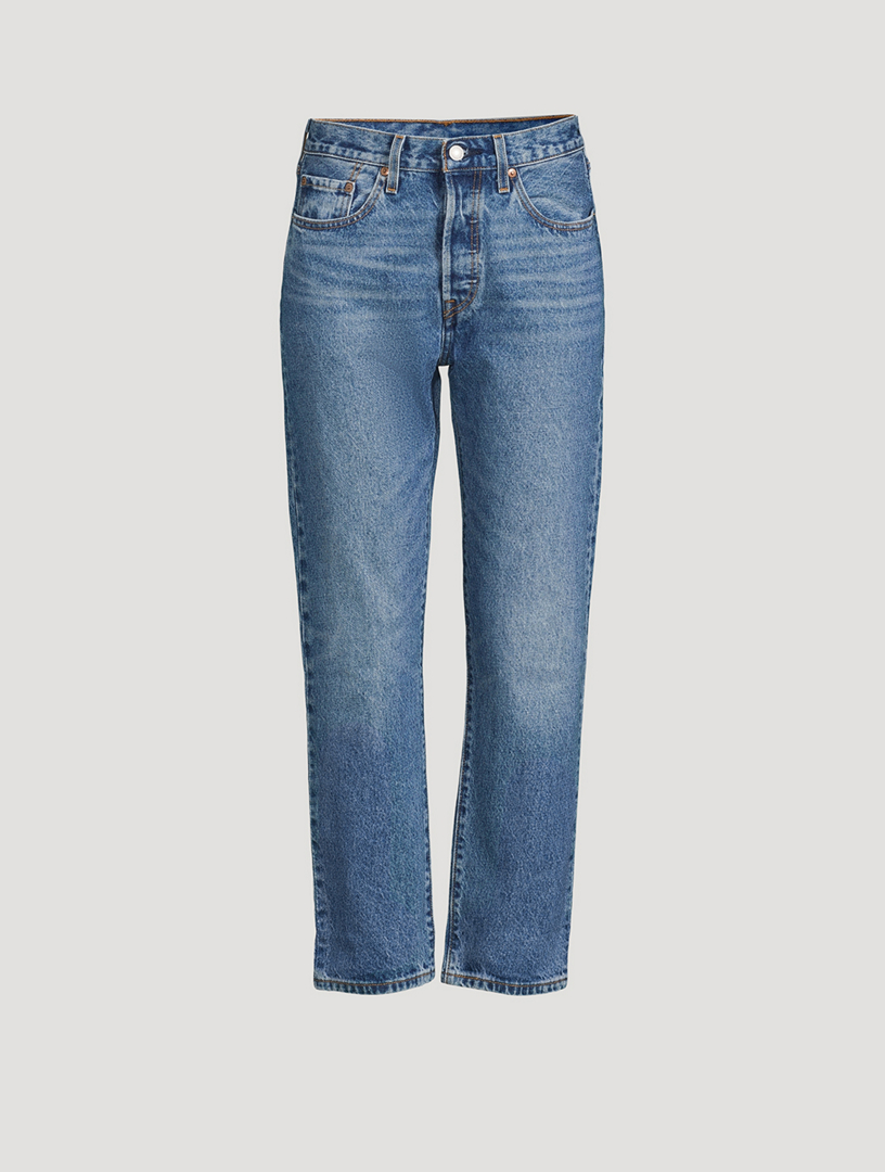 LEVI'S 501 Original Cropped Straight-Leg Jeans Women's Blue