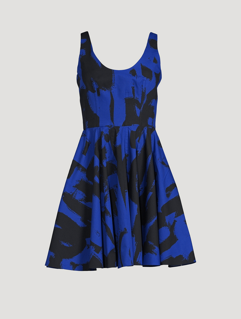 Alexander Mcqueen Cotton Poplin Mini Dress In Grafitti Print Holt Renfrew Canada 