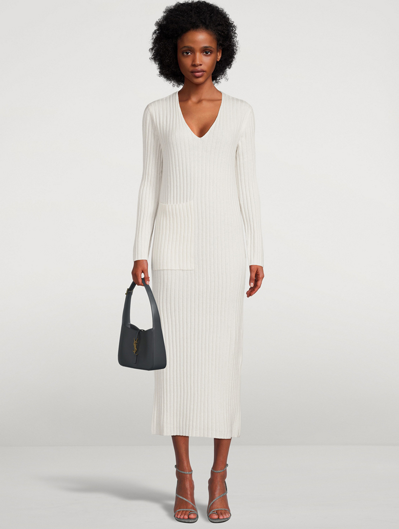 LISA YANG Willow Cashmere Knit Dress Women's White