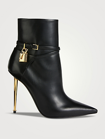 TOM FORD Leather Ankle Boots With Padlock Women's Black