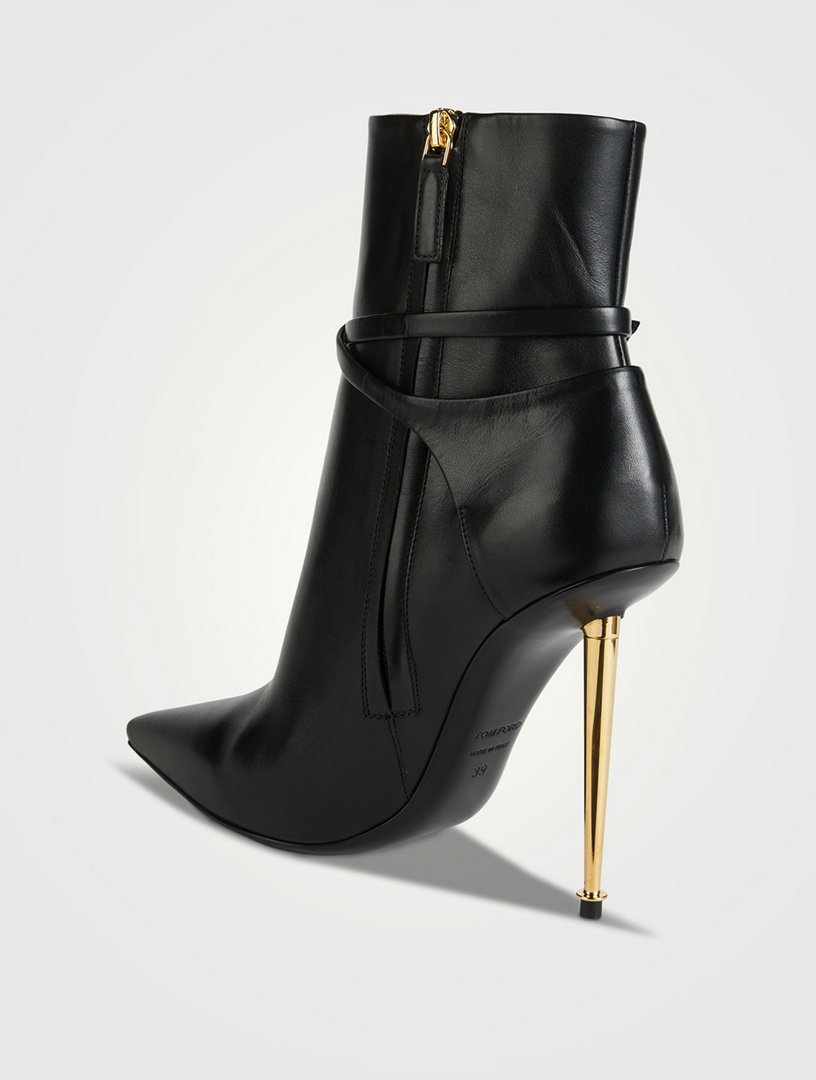 TOM FORD Leather Ankle Boots With Padlock Women's Black