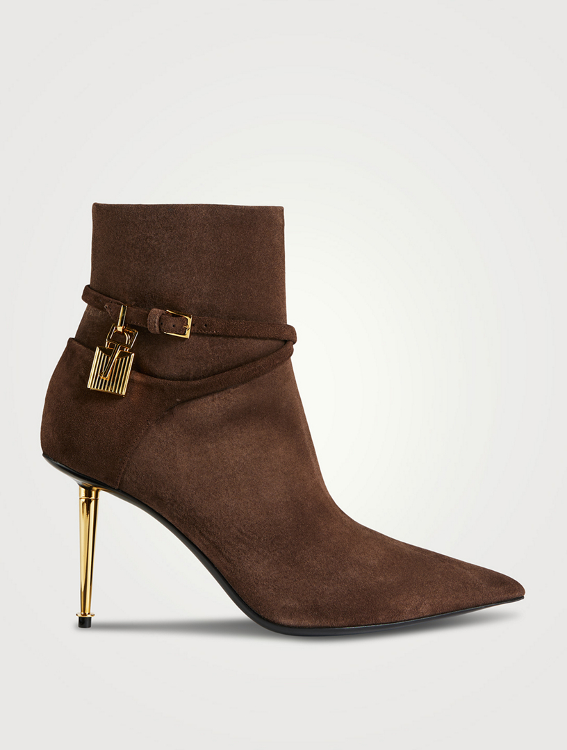 TOM FORD Suede Ankle Boots With Padlock | Holt Renfrew Canada