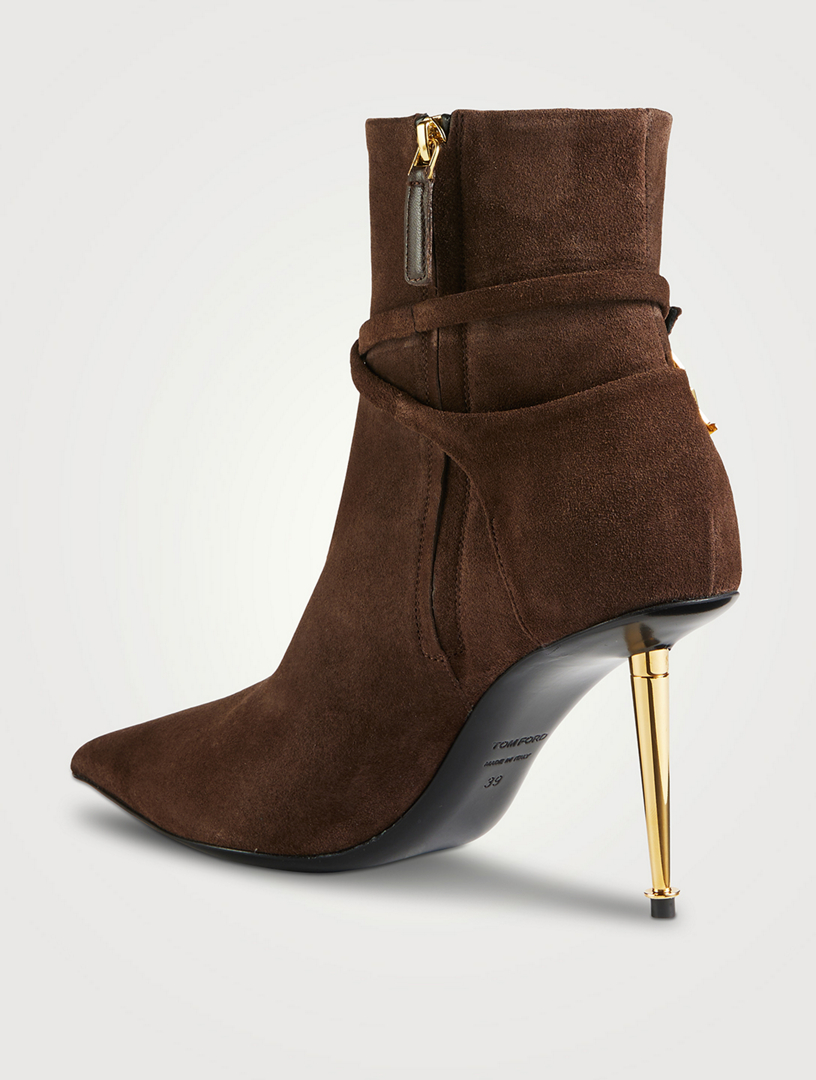 TOM FORD Suede Ankle Boots With Padlock | Holt Renfrew Canada