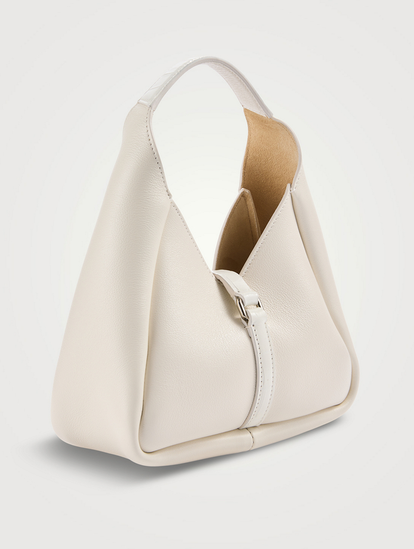 GIVENCHY Mini G-Hobo Leather Shoulder Bag Women's White