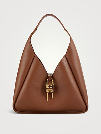 GIVENCHY Medium Lock Leather Shoulder Bag Women's Brown
