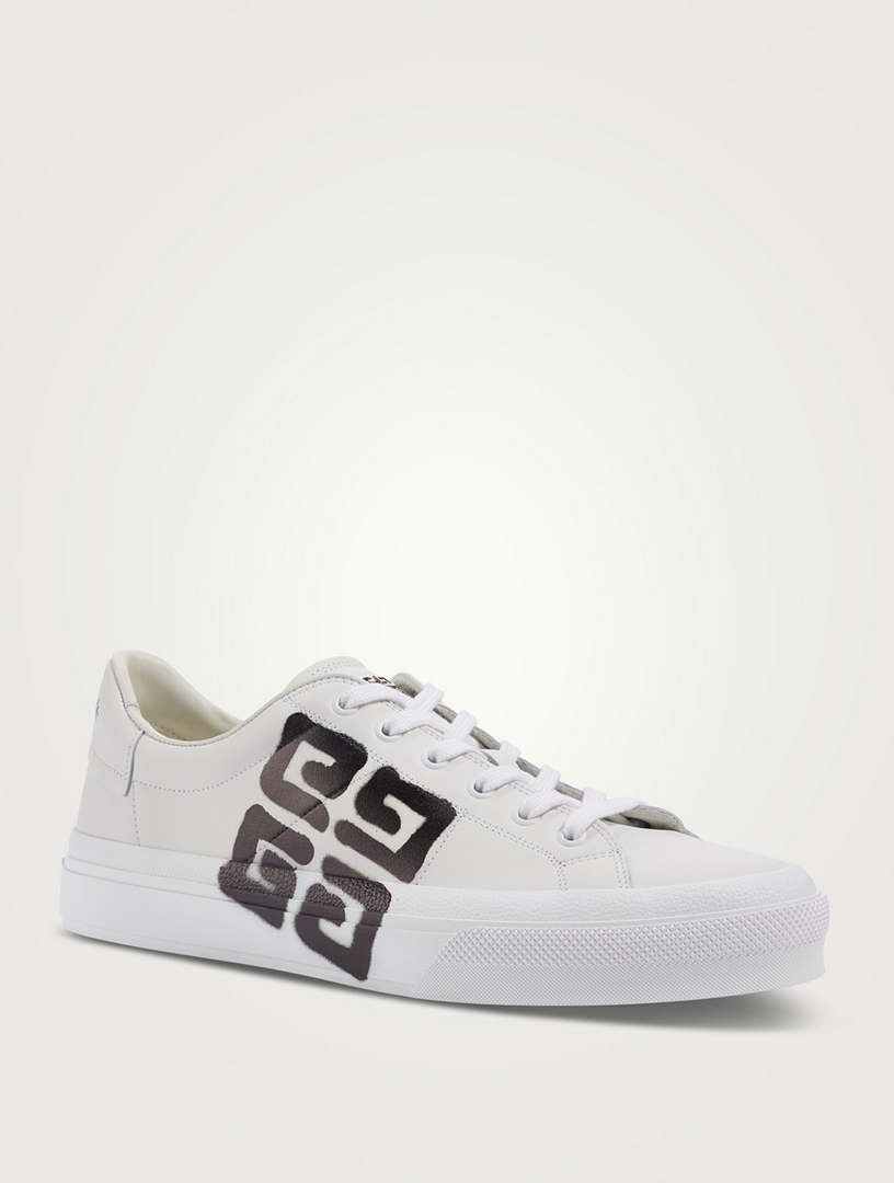 GIVENCHY City Sport Leather Sneakers With Tag Effect 4G | Holt Renfrew ...