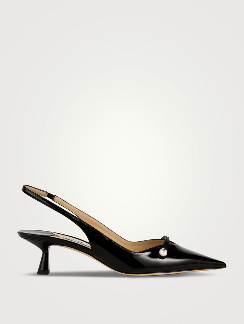 Kitten heel patent outlet leather pumps