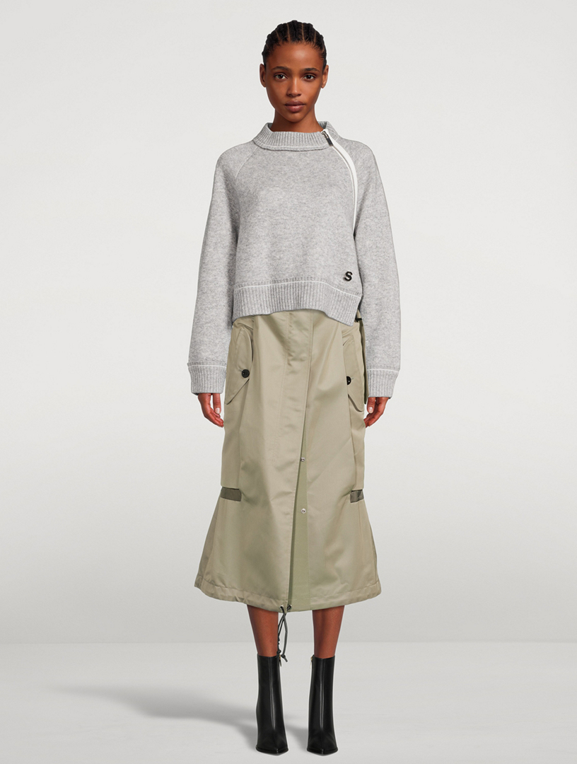 22awsacai サカイ cotton gabardine mix skirt - ロングスカート