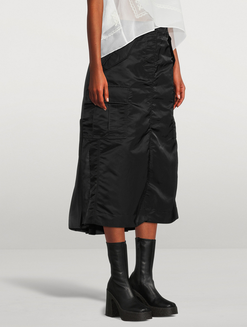 Sacai サカイ 22SS Nylon Twill Skirt 横ジッパー付き-