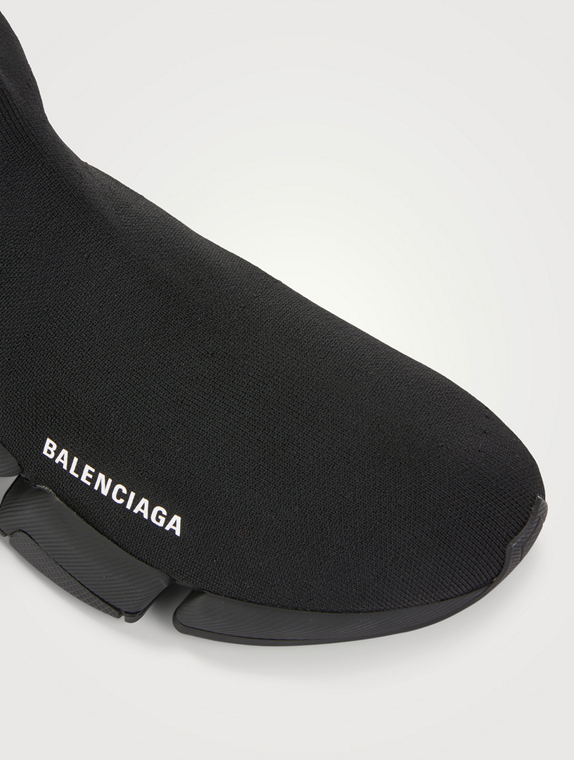BALENCIAGA Speed 2.0 Recycled Knit Trainer Shoes Mens Black