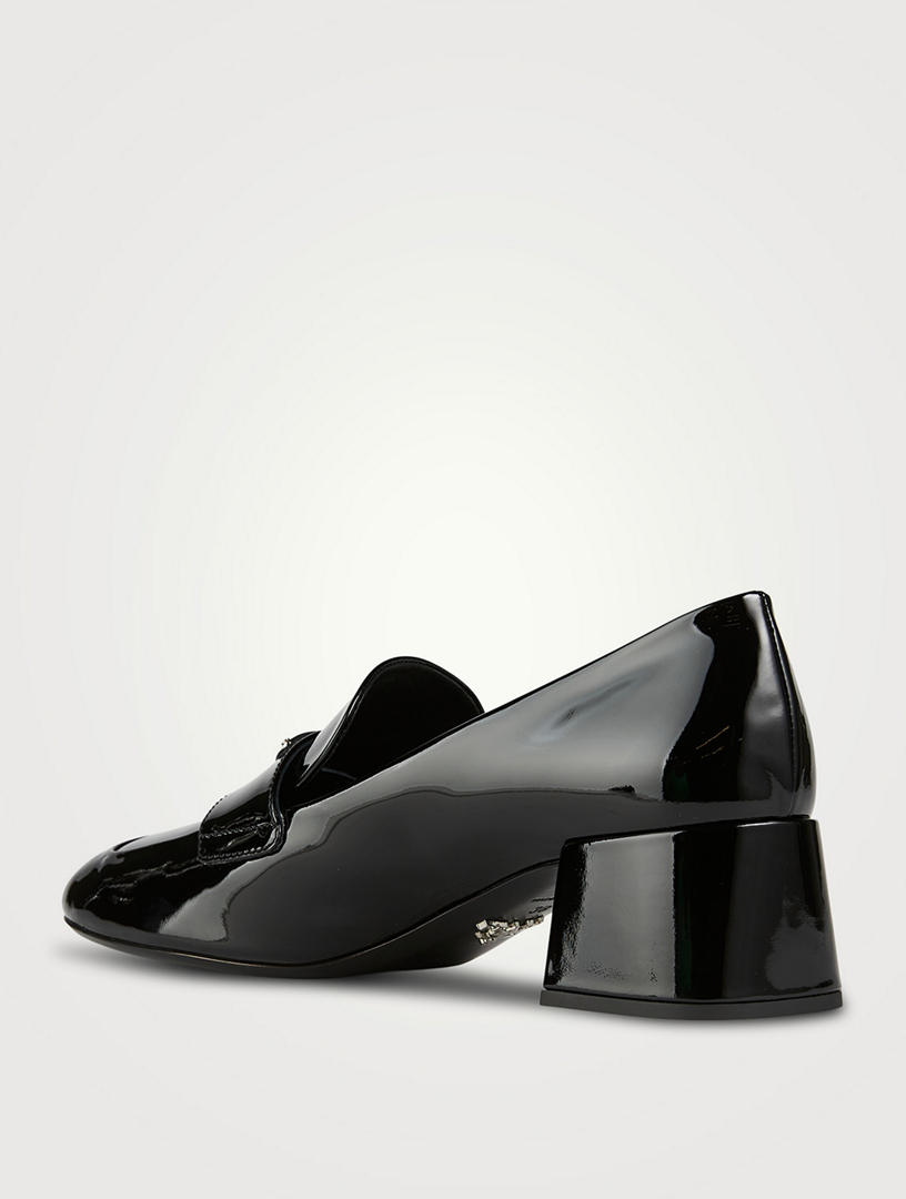 PRADA Patent Leather Block-Heel Loafers | Holt Renfrew Canada