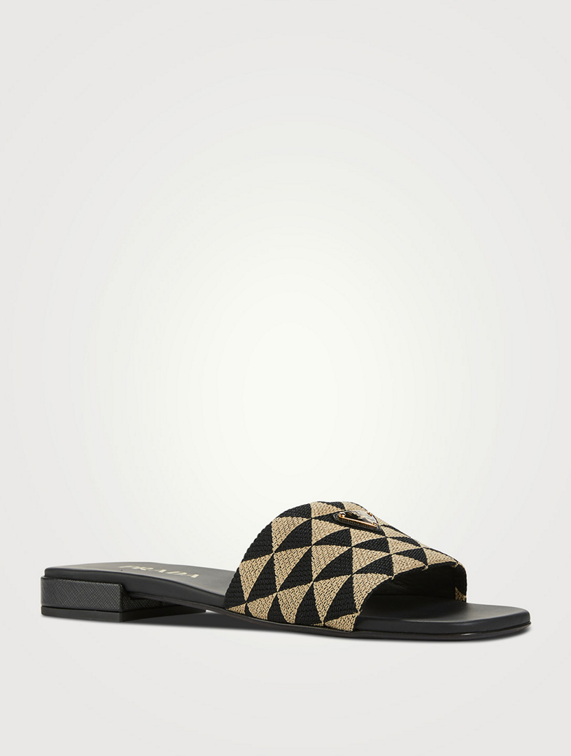 PRADA Embroidered Slide Sandals | Holt Renfrew Canada