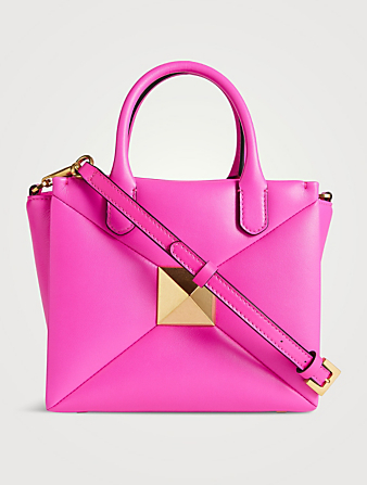 VALENTINO GARAVANI Small One Stud Leather Tote Bag Women's Pink