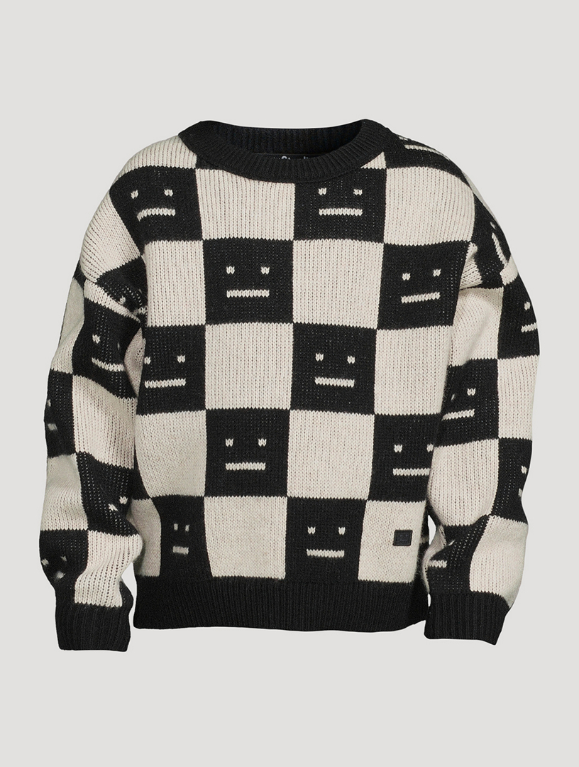 ACNE STUDIOS Wool Sweater With Face Jacquard | Holt Renfrew Canada