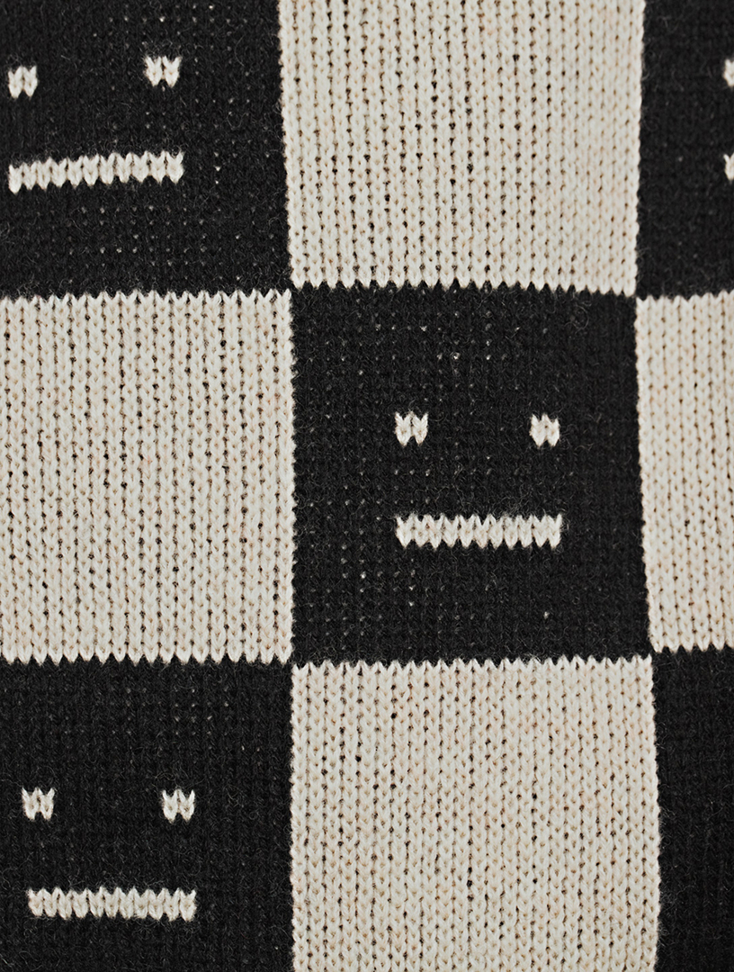 ACNE STUDIOS Wool Sweater With Face Jacquard | Holt Renfrew Canada