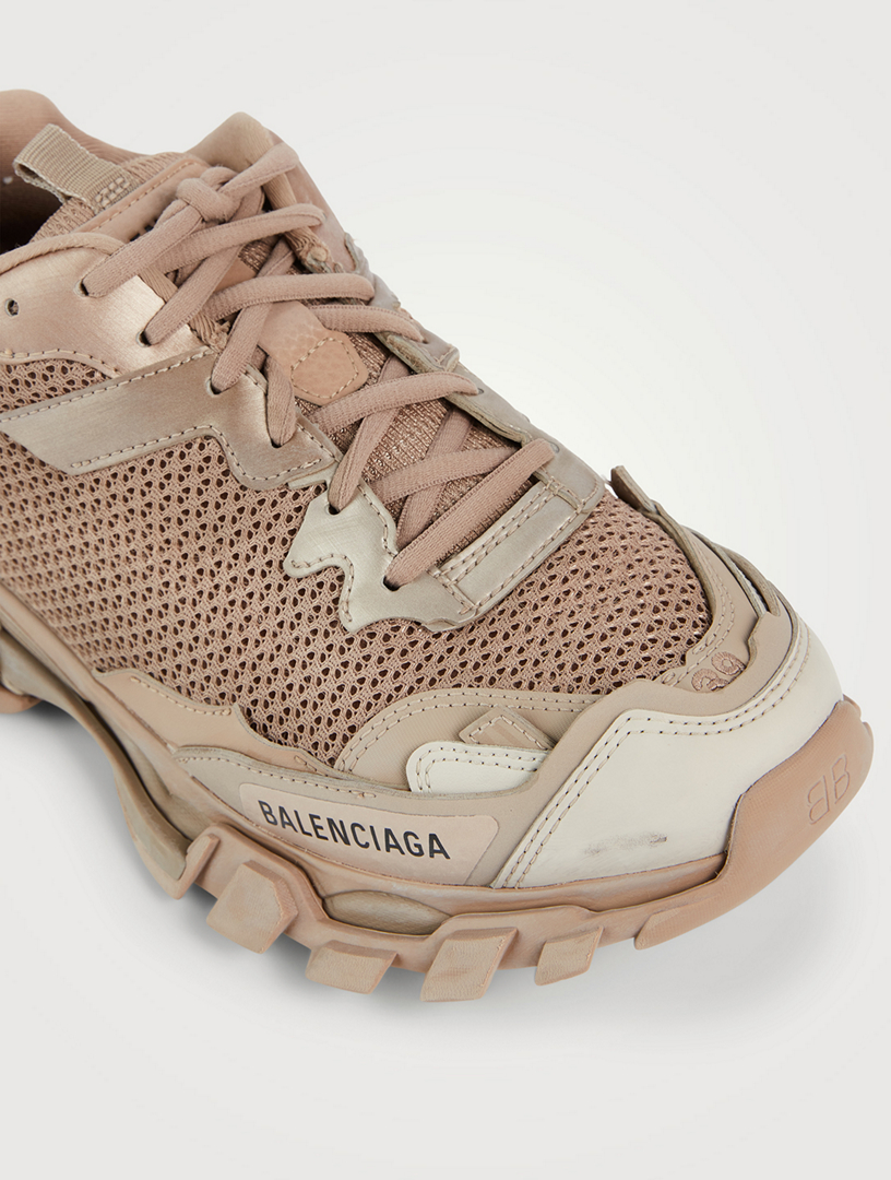 BALENCIAGA Sneakers Track.3 en maille Femmes Beige