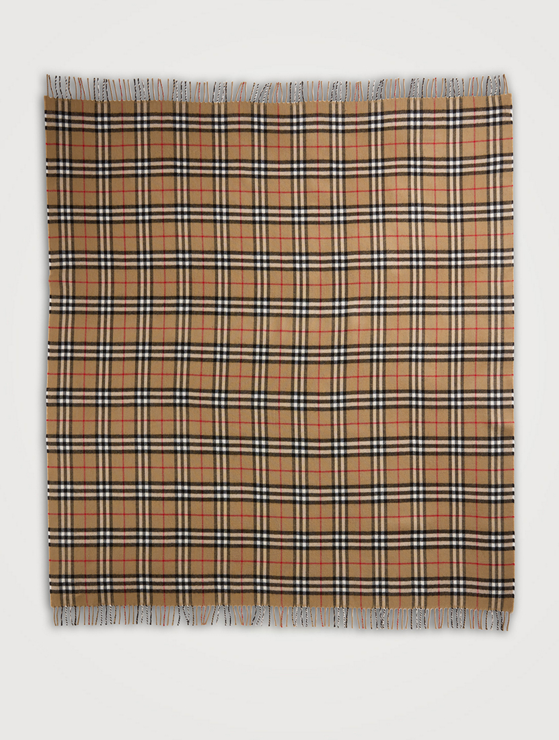 BURBERRY Vintage Check Wool Baby Blanket | Holt Renfrew Canada