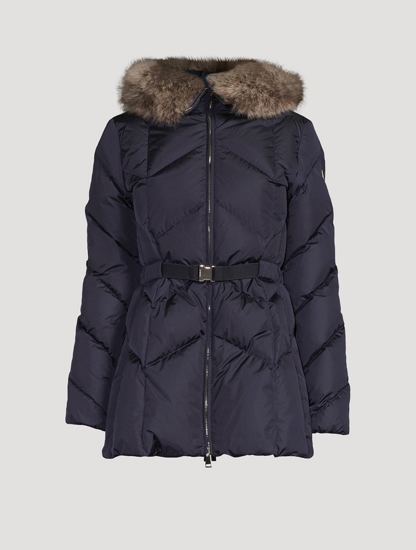 MONCLER Genin Faux FurTrimmed Belted Down Jacket Holt Renfrew Canada