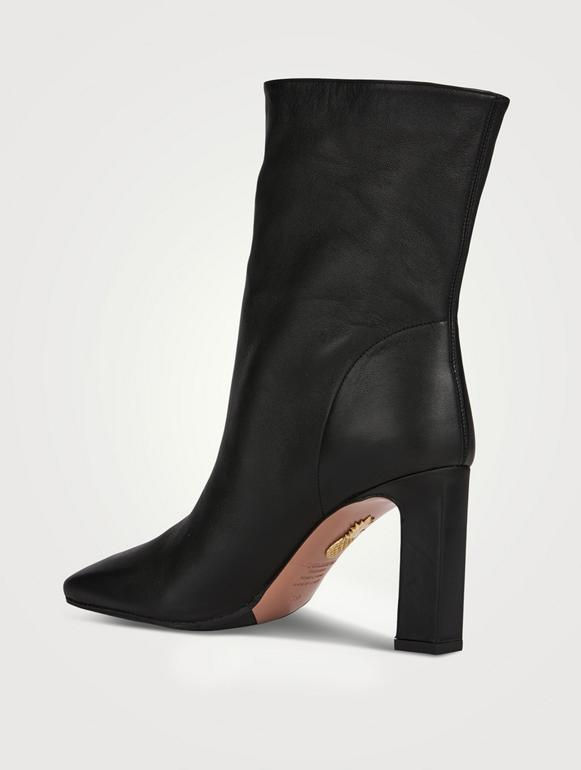 AQUAZZURA Manzoni Leather Ankle Boots Women's Black