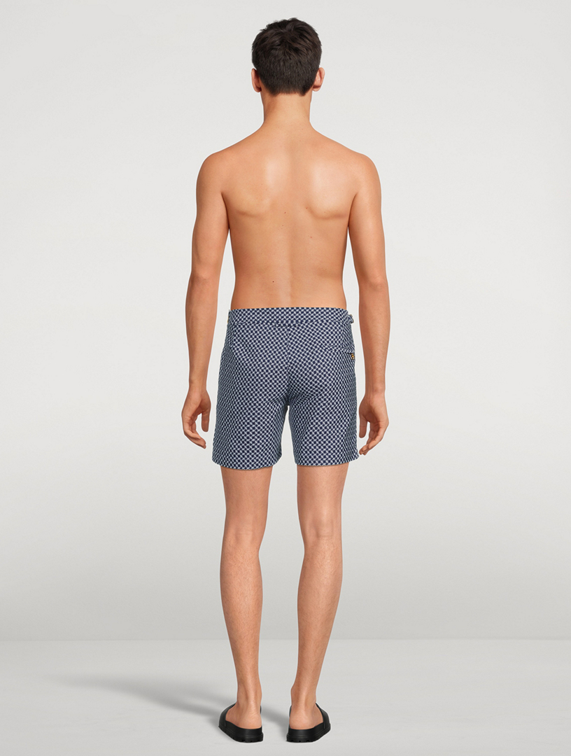 Orlebar Brown Night Iris/cloud Seglas Jacquard Mid-length Swim Shorts in Blue for Men Mens Clothing Beachwear 