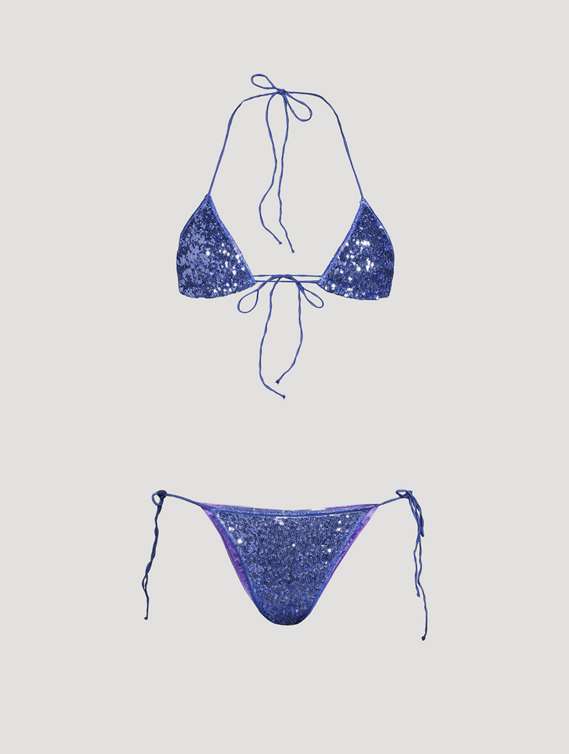 OSÉREE Bikini orné de paillettes Femmes Bleu
