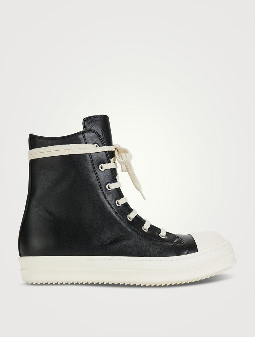 RICK OWENS Strobe Leather High-Top Sneakers | Holt Renfrew Canada