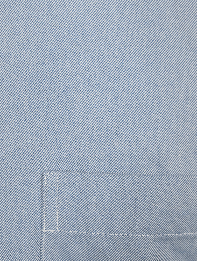 THOM BROWNE Flannel 4-Bar Straight Shirt Men's Blue