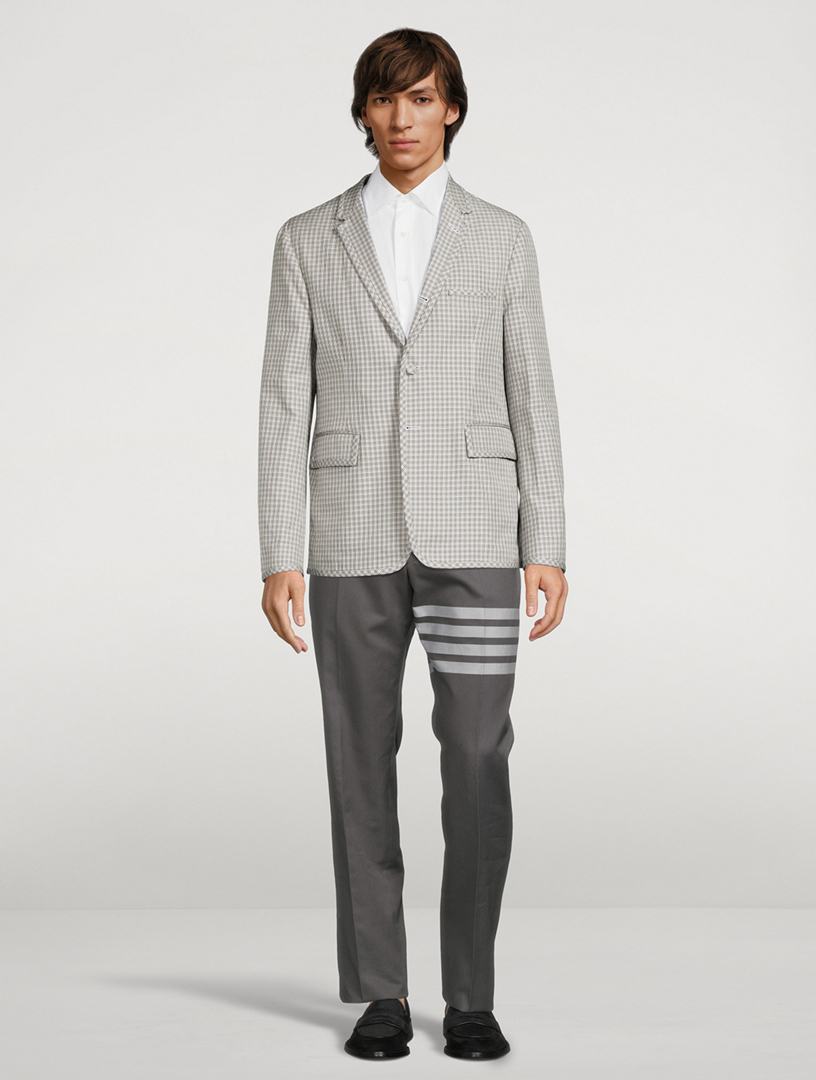 THOM BROWNE Unconstructed Cotton Jacket Mens Grey