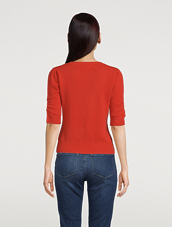 FRAME Scoopneck Cashmere Sweater Women's Orange
