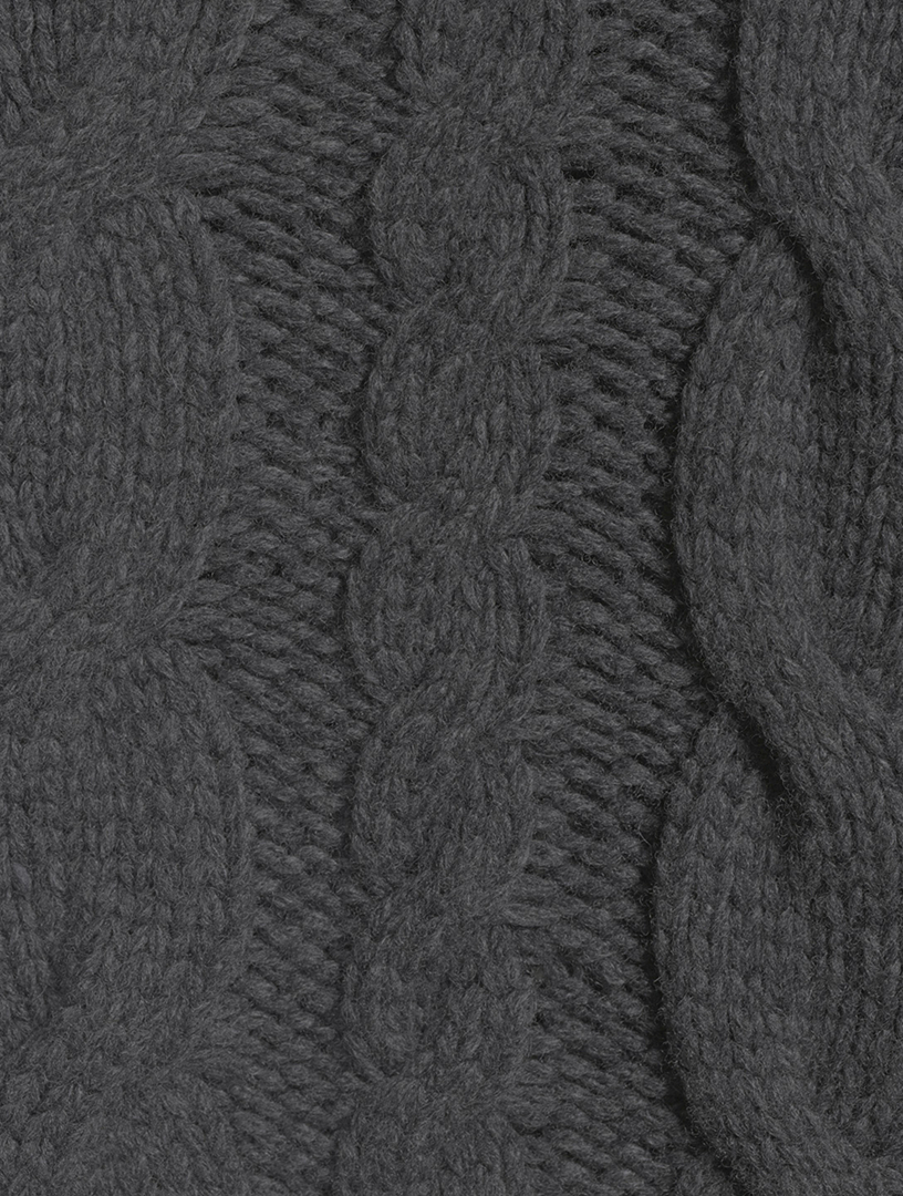 FRAME Gilet en laine en tricot à torsades Femmes Gris