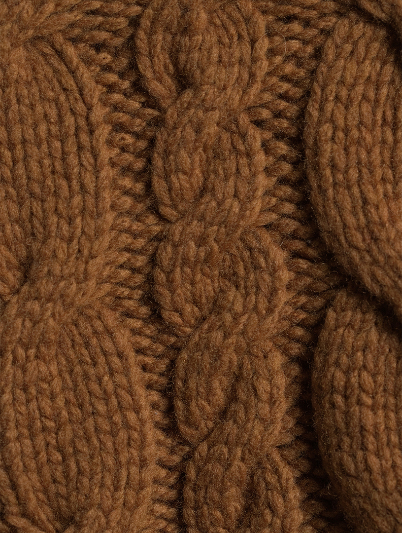 FRAME Cardigan en tricot de laine à torsades Femmes Beige