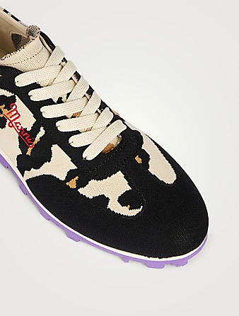 MARNI Sneakers Pebble en tricot jacquard à motif léopard Femmes Multi