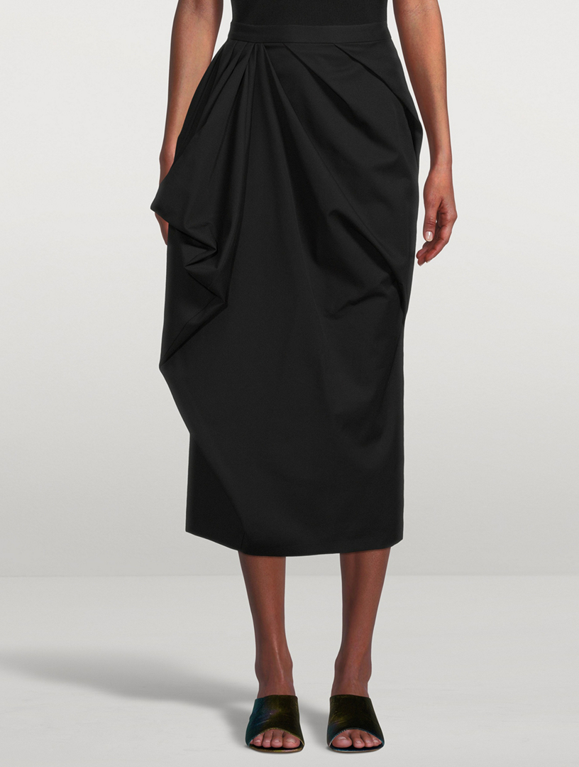 DRIES VAN NOTEN Salfa Cotton And Wool Tulip Skirt Women's Black