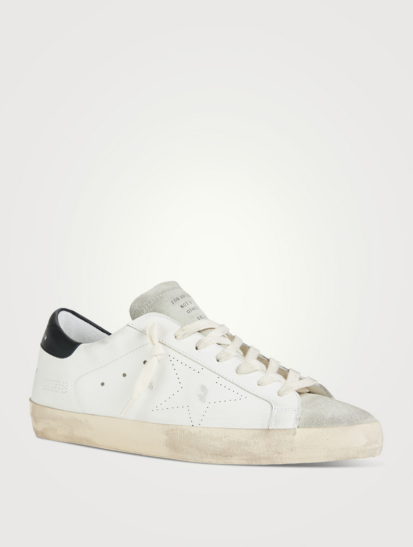 GOLDEN GOOSE Super-Star Leather Sneakers With Suede Toe Mens White