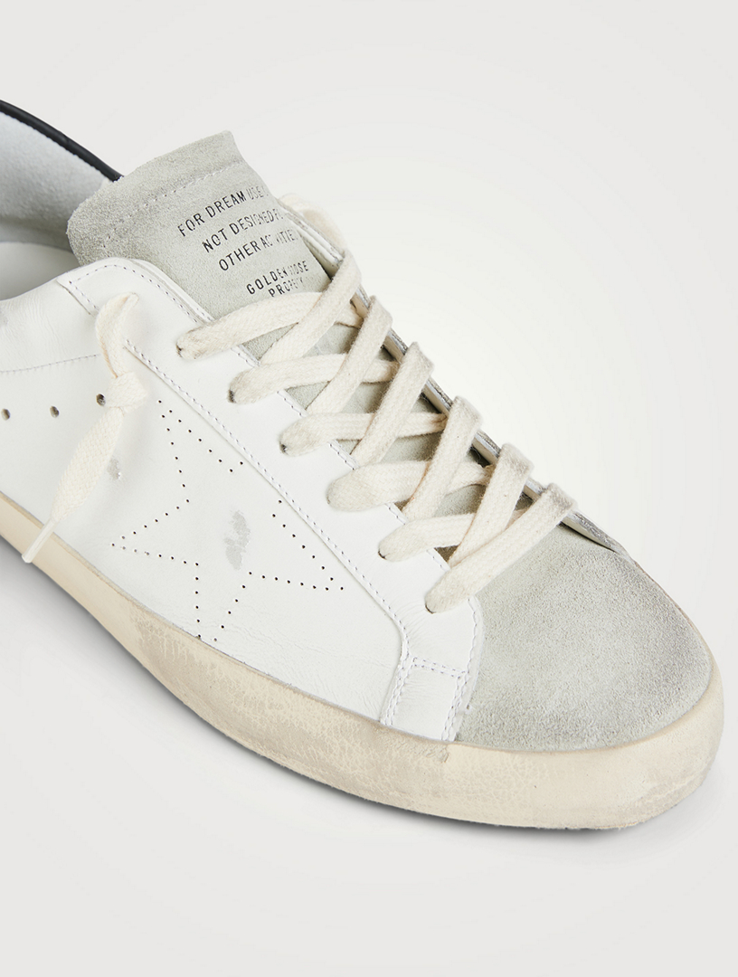 GOLDEN GOOSE Super-Star Leather Sneakers With Suede Toe Mens White