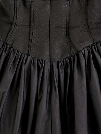 AJE Gianna Puff-Sleeve Corset Mini Dress Women's Black